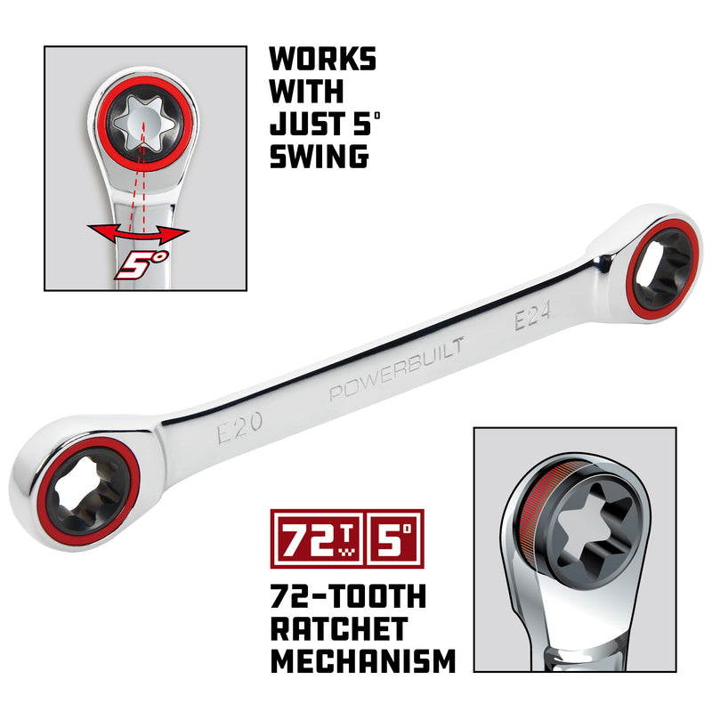 Powerbuilt E20 x E24 E-Star Ratcheting Wrench - 641762