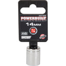 Powerbuilt 1/4 Inch Drive x 14 MM 6 Point Shallow Socket - 641896