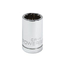 Powerbuilt 1/2 Inch Drive x 5/8 Inch 12 Point Shallow Socket - 642002