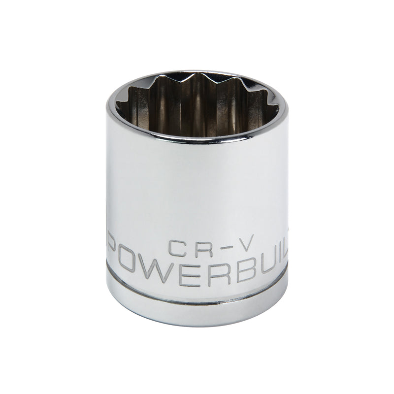 Powerbuilt 1/2 Inch Drive x 1-1/8 Inch 12 Point Shallow Socket - 642009