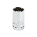 Powerbuilt 1/2 Inch Drive x 16 MM 12 Point Shallow Socket - 642014