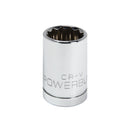 Powerbuilt 1/2 Inch Drive x 19 MM 12 Point Shallow Socket - 642017