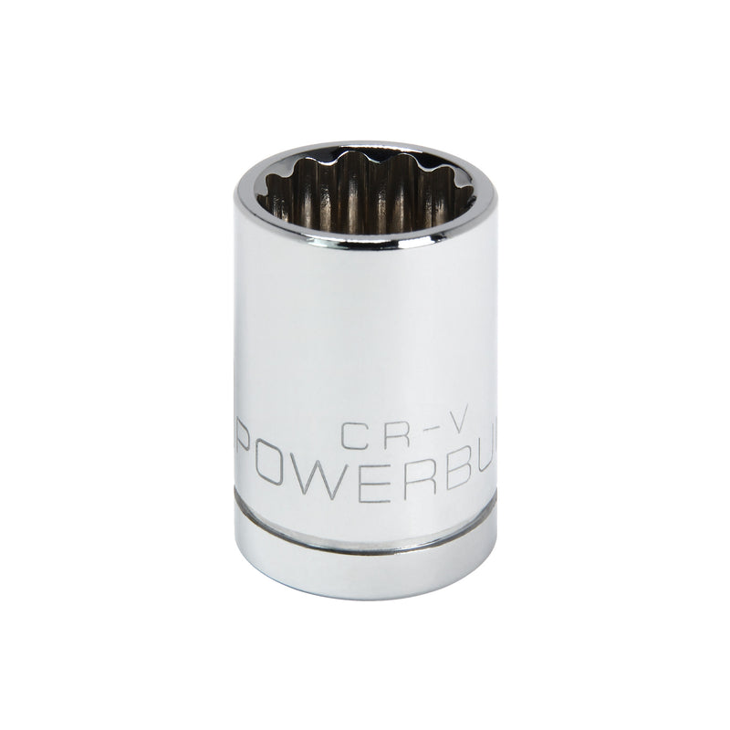 Powerbuilt 1/2 Inch Drive x 18 MM 12 Point Shallow Socket - 642016