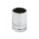 Powerbuilt 1/2 Inch Drive x 21 MM 12 Point Shallow Socket - 642019