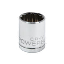Powerbuilt 1/2 Inch Drive x 23 MM 12 Point Shallow Socket - 642021
