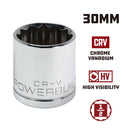 Powerbuilt 1/2 Inch Drive x 30 MM 12 Point Shallow Socket - 642024