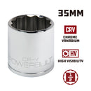 Powerbuilt 1/2 Inch Drive x 35 MM 12 Point Shallow Socket - 642027