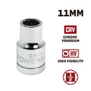 Powerbuilt 1/2 Inch Drive x 11 MM 12 Point Shallow Socket - 642030