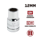Powerbuilt 1/2 Inch Drive x 12 MM 12 Point Shallow Socket - 642031
