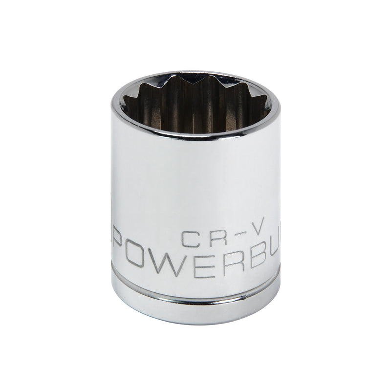 Powerbuilt 1/2 Inch Drive x 25 MM 12 Point Shallow Socket - 642033
