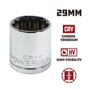 Powerbuilt 1/2 Inch Drive x 29 MM 12 Point Shallow Socket - 642035