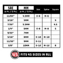 Powerbuilt 8 Piece 1/4 Inch Drive Universal Socket Set with Tray - 642053