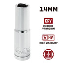 Powerbuilt 1/2 Inch Drive x 14 MM 6 Point Deep Socket - 642208