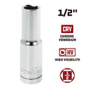 1/2 in. Dr. Sockets - SAE Deep - 6 Pt.