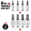 Powerbuilt 8 Piece 3/8 Inch Drive Metric Ball End Hex Bit Set - 642403