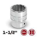 Powerbuilt 3/4 Inch Drive x 1-1/2 Inch 12 Point Shallow Socket - 643210