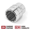 Powerbuilt 3/4 Inch Drive x 1-1/2 Inch 12 Point Shallow Socket - 643210