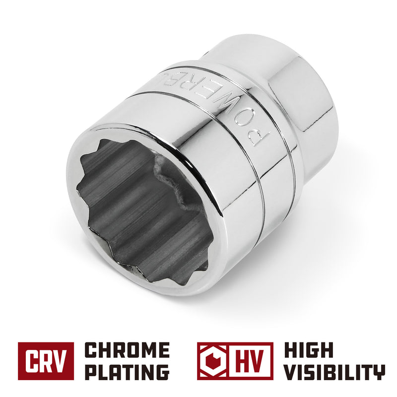 Powerbuilt 3/4 Inch Drive x 1-1/2 Inch 12 Point Shallow Socket - 643210