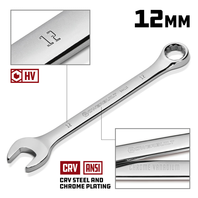 Powerbuilt 12 MM Fully Polished Metric Combination Wrench - 644116