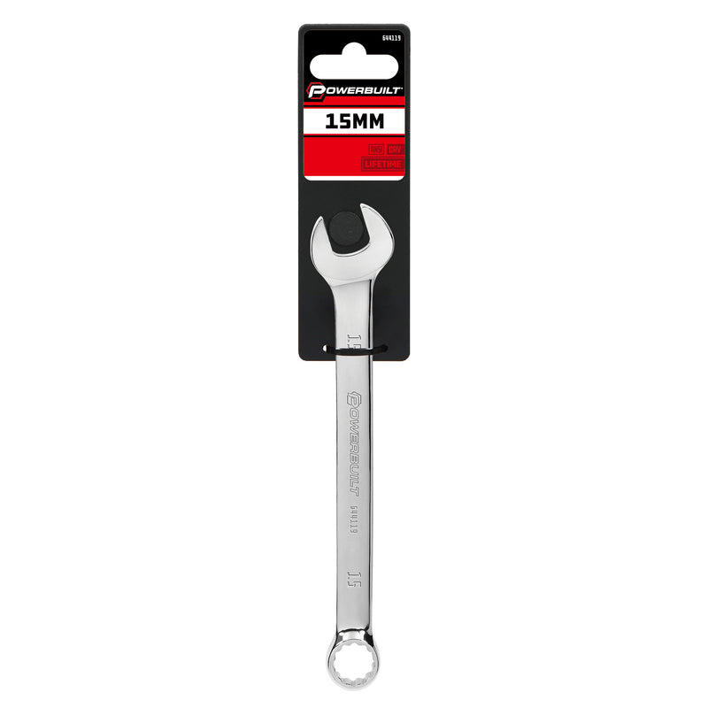 Powerbuilt 15 MM Fully Polished Metric Combination Wrench - 644119