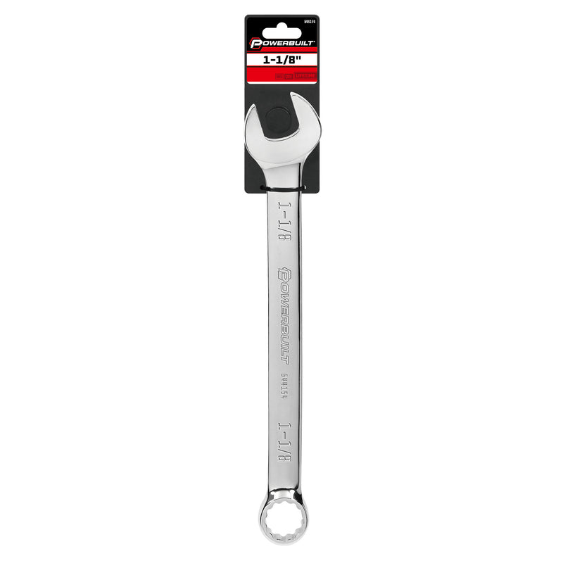 Powerbuilt 1-1/8 Inch Fully Polished SAE Combination Wrench - 644154