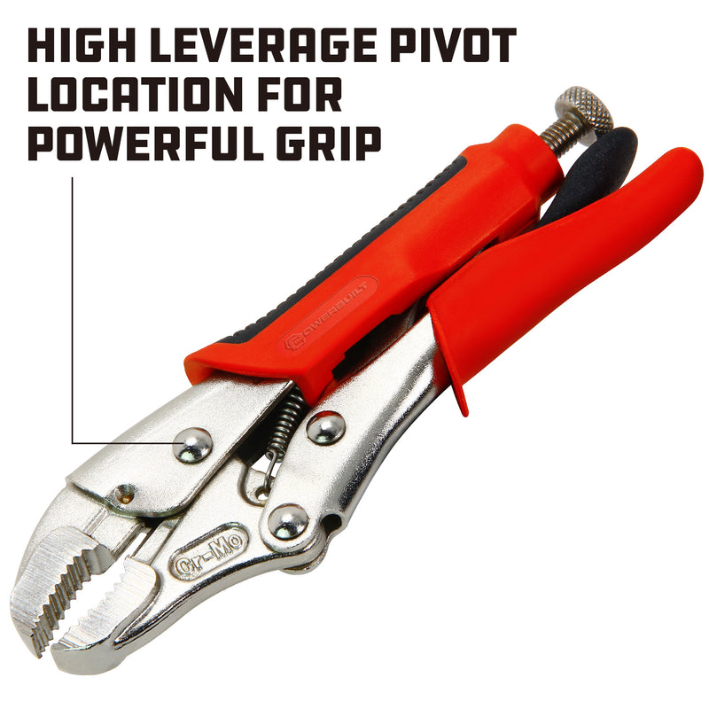 Powerbuilt 5 Inch Curved Jaw Locking Pliers W/ Inj Hndl - 645014