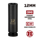 Powerbuilt 3/8 in. Drive x 12 mm 6 Point Deep Well Impact Socket - 647146