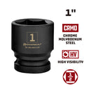 Powerbuilt 1/2 Inch Drive x 1 Inch 6 Point Impact Socket - 647159