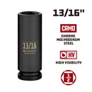 Powerbuilt 1/2 Inch Drive x 13/16 Inch 6 Point Deep Impact Socket - 647175