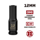 Powerbuilt 1/2 Inch Drive x 12 MM 6 Point Deep Impact Socket - 647181