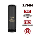 Powerbuilt 1/2 Inch Drive x 17 MM 6 Point Deep Impact Socket - 647186