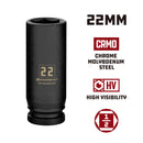 Powerbuilt 1/2 Inch Drive x 22 MM 6 Point Deep Impact Socket - 647190