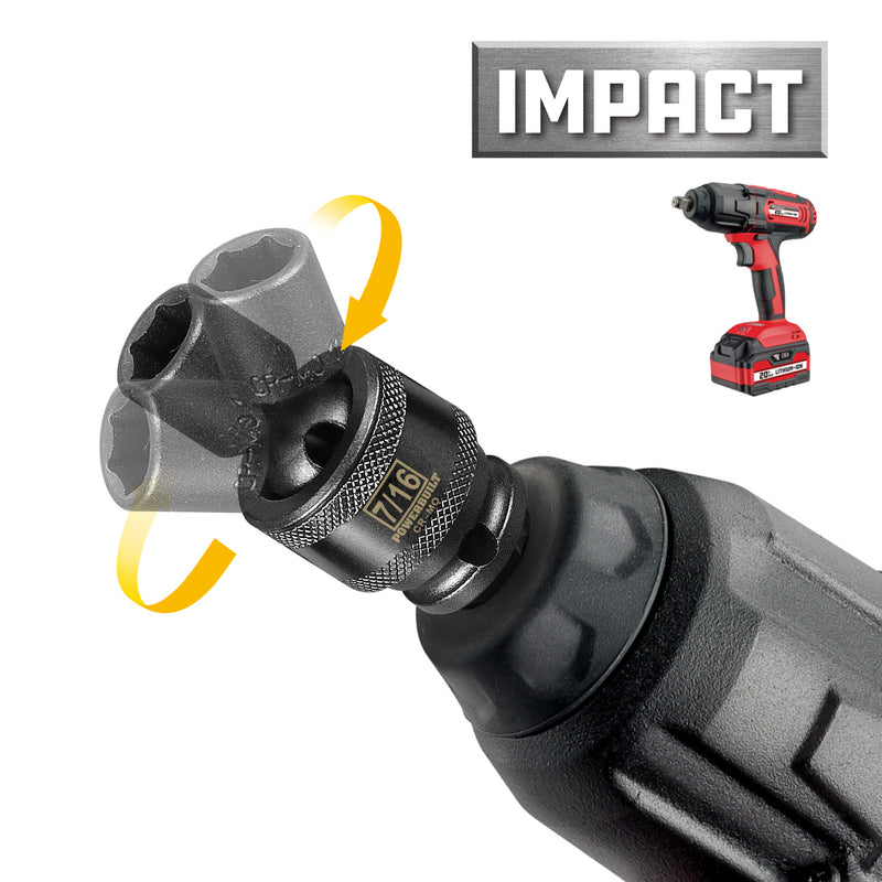 3/8 in. Dr. Universal Joint Impact Sockets - SAE