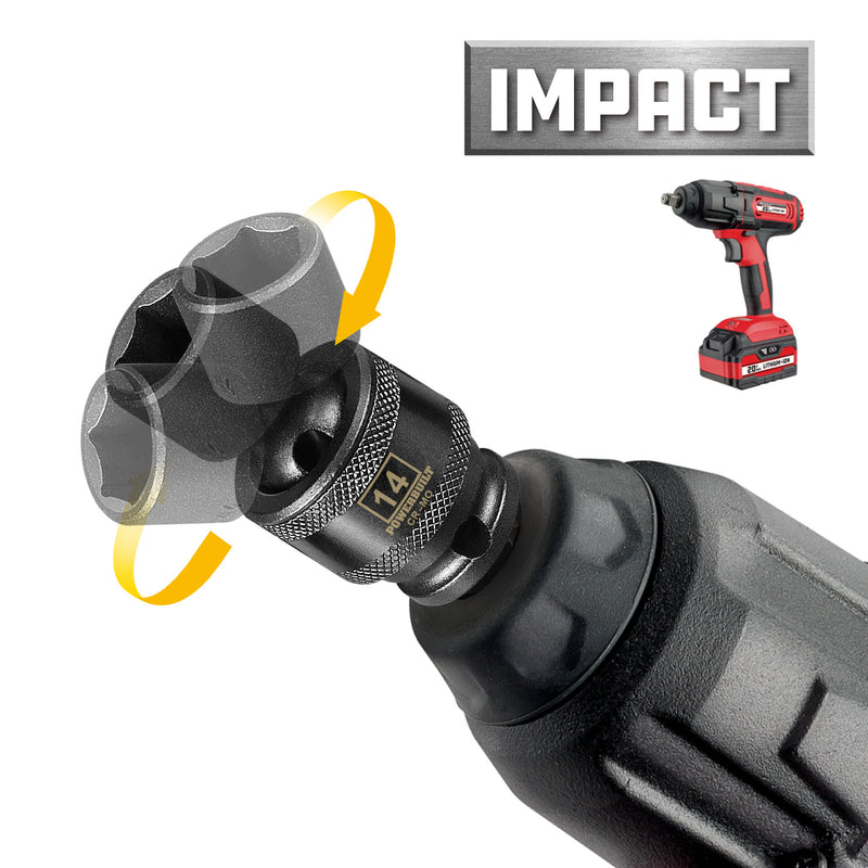 3/8 in. Dr. Universal Joint Impact Sockets - Metric