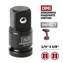 Powerbuilt 1/4 in. Drive (F) X 3/8 in. Drive (M) Impact Adapter - 647234