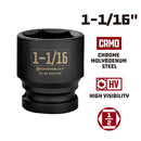 Powerbuilt 1/2 Inch Drive x 1-1/16 Inch 6 Point Impact Socket - 647294