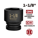 Powerbuilt 1/2 Inch Drive x 1-1/8 Inch 6 Point Impact Socket - 647295