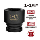 Powerbuilt 1/2 Inch Drive x 1-1/4 Inch 6 Point Impact Socket - 647296