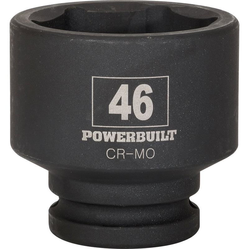 Powerbuilt 3/4-Inch Drive 6 Point Metric Impact Socket 46mm, Chrome Moly Steel