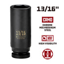 Powerbuilt 3/8 in. Drive x 13/16 in. 6 Point Deep Well Impact Socket - 647610