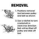 2 Piece Stretch Belt Installation / Removal Tool Set