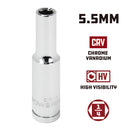 Powerbuilt 1/4 Inch Drive x 5.5 MM 6 Point Deep Socket - 648209