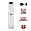 Powerbuilt 1/4 Inch Drive x 6 MM 6 Point Deep Socket - 648298