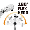 Powerbuilt 3/8 Inch Drive 72 Tooth Sealed Head Flex Ratchet - 11-1/2 Inches Long - 649934