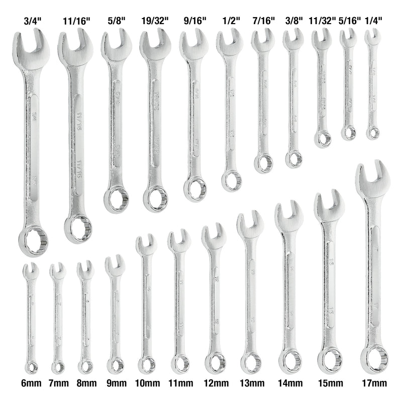 Tradespro 22 Piece SAE and Metric Wrench Set - 836574
