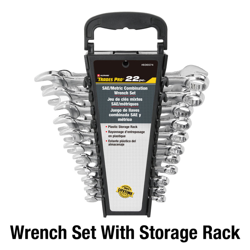 Tradespro 22 Piece SAE and Metric Wrench Set - 836574