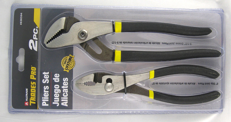 Trades Pro 2 Piece Groove Joint Pliers & Slip Joint Set - 836594