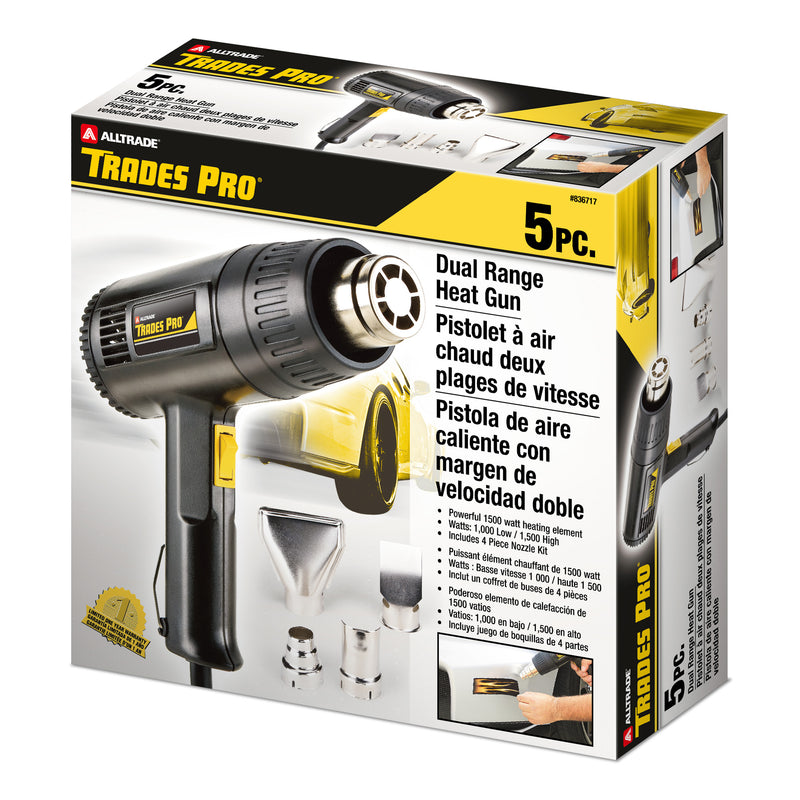 Tradespro Heat Gun with 4 Nozzle Adapters - 836717
