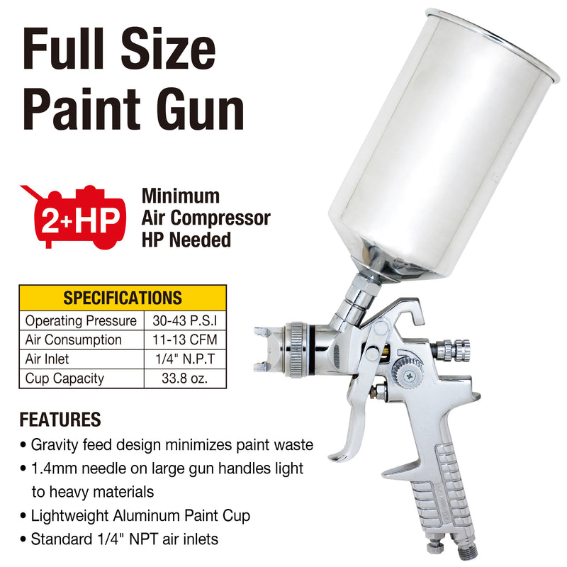 TradesPro 3 Pc. Hvlp Paint Spray Gun Set - 837234