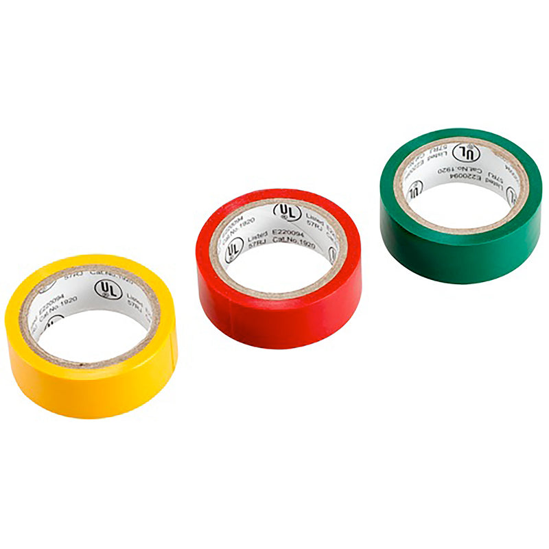 Tradespro 6 Packs 3 Roll Color Coded PVC Tape - 837333